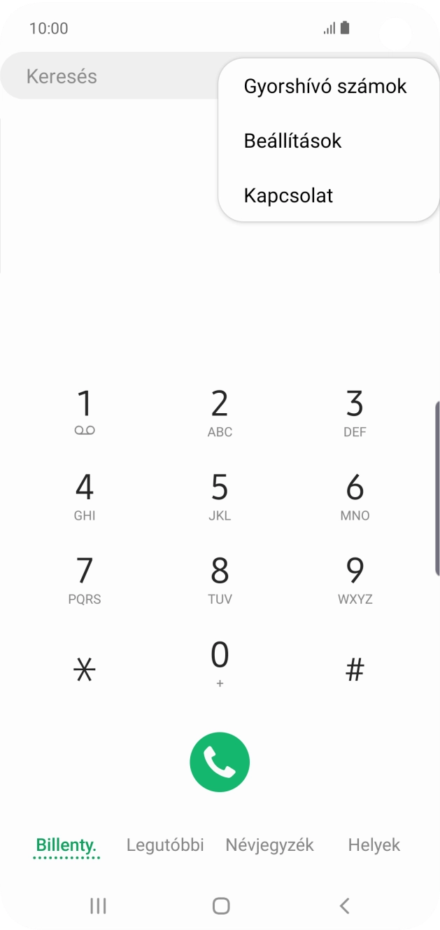 Válaszd a Beállítások lehetőséget.