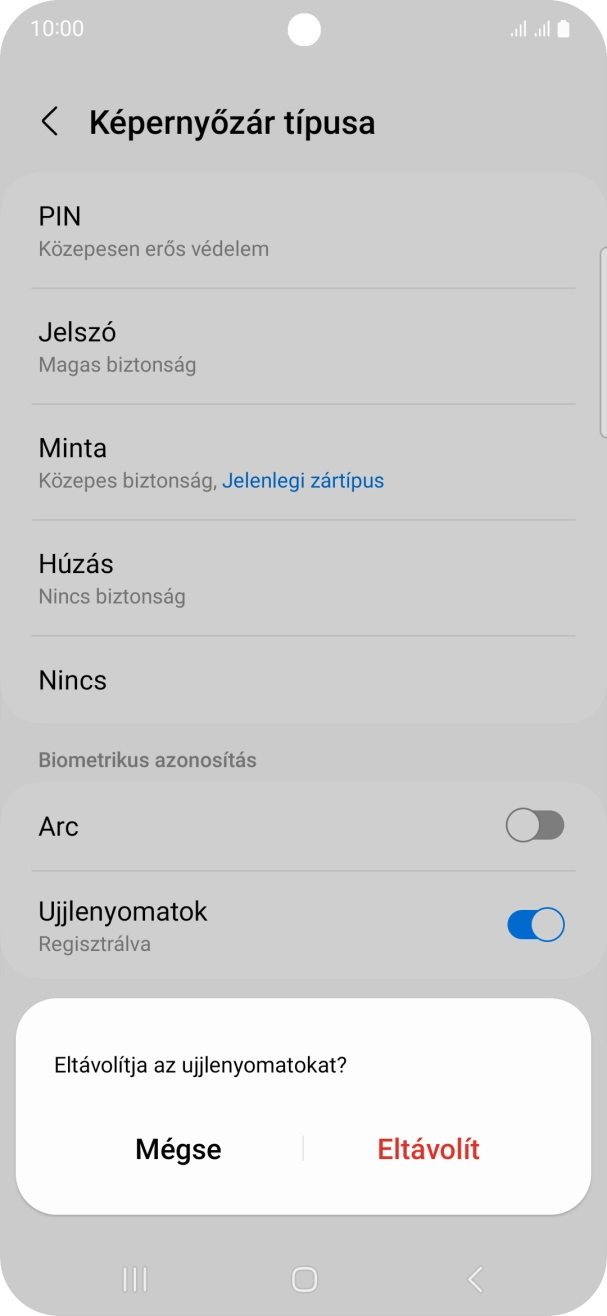 Válaszd az Eltávolít lehetőséget.