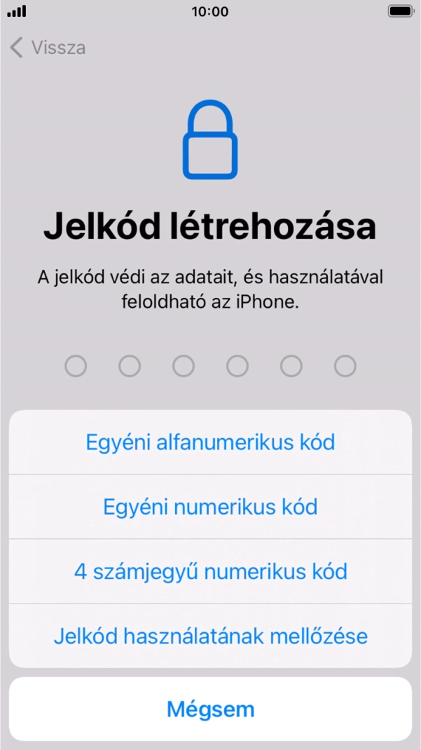 A képernyőzár használatának bekapcsolásához kövesd a képernyőn megjelenő utasításokat, vagy válaszd a Jelkód használatának mellőzése lehetőséget.