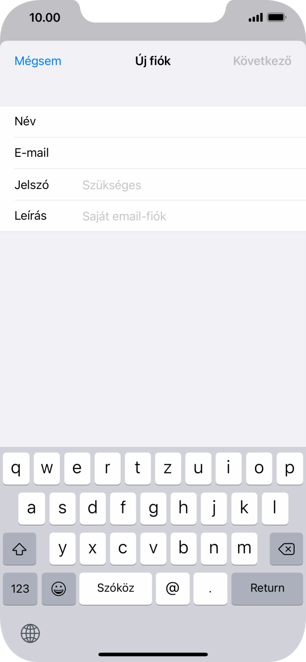 Kattints a Jelszó mezőre, és írd be az e-mail-fiókodhoz tartozó jelszót.