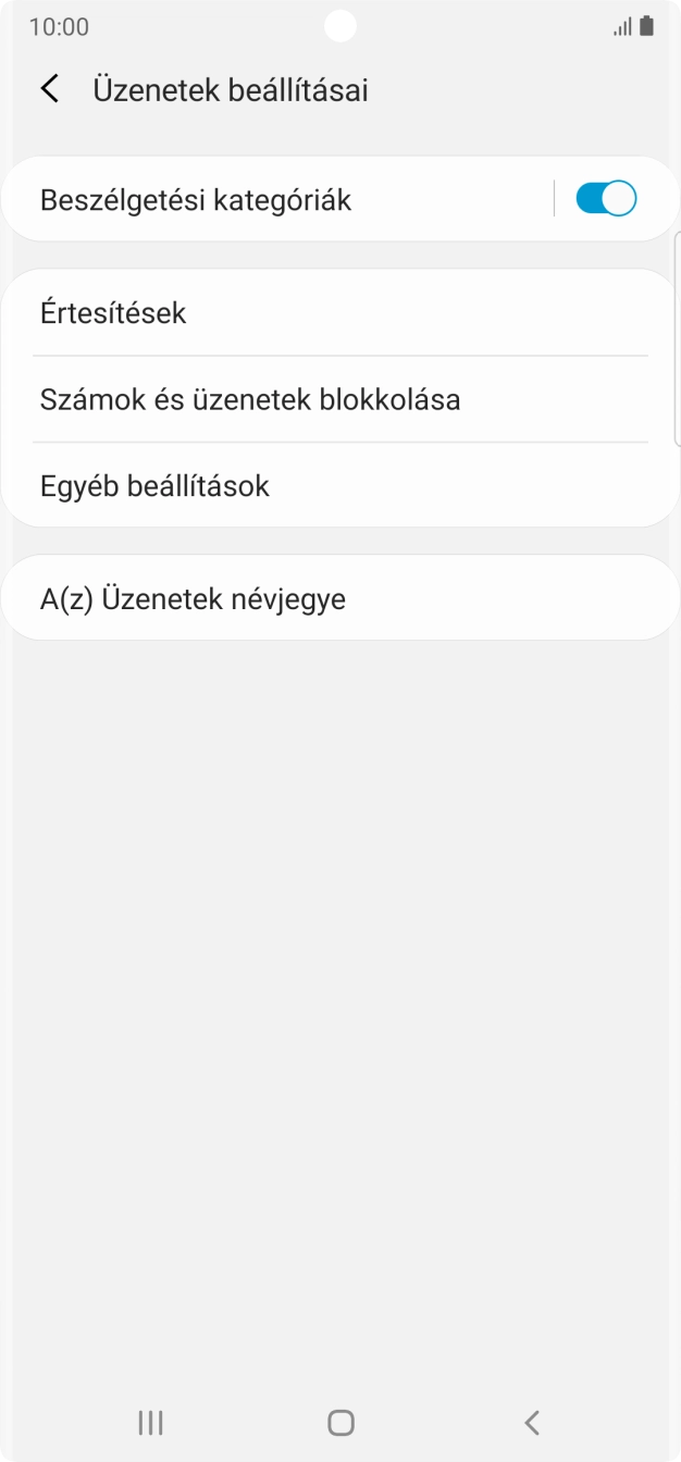 Válaszd az Egyéb beállítások lehetőséget.