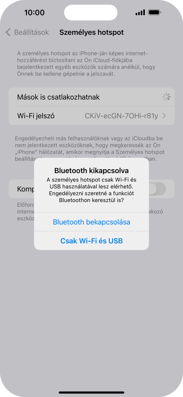 Amennyiben ki van kapcsolva a Wi-Fi, válaszd a Csak Wi-Fi és USB lehetőséget.