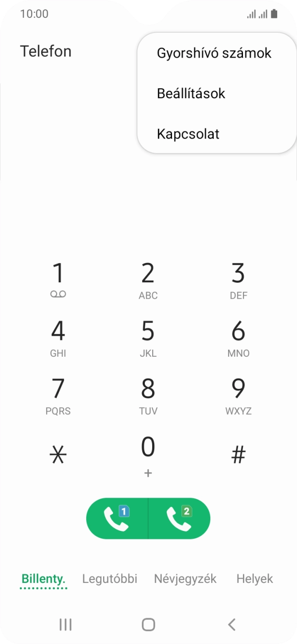 Válaszd a Beállítások lehetőséget. Válaszd a Beállítások lehetőséget.