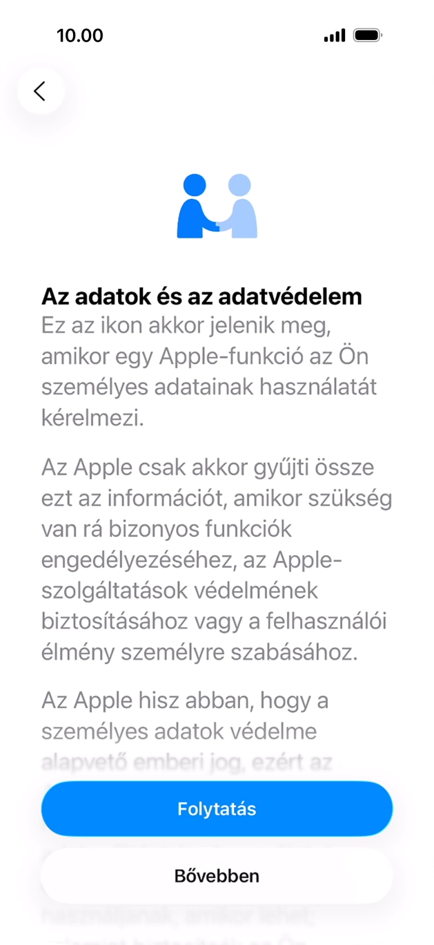 Válaszd a Folytatás lehetőséget.