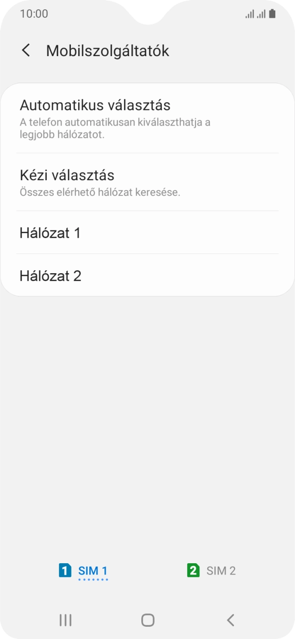 Válaszd ki a kívánt hálózatot.