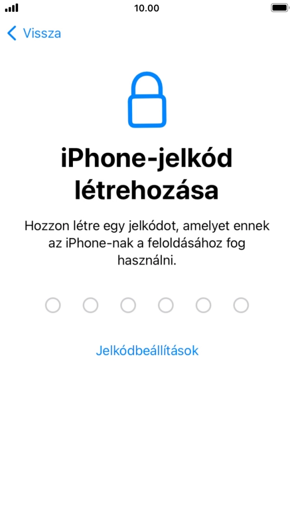 Válaszd a Jelkódbeállítások lehetőséget.