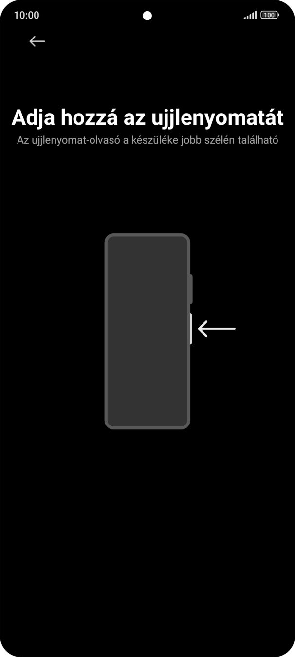 Kövesd a kijelzőn megjelenő utasításokat képernyőzár létrehozásához ujjlenyomattal.