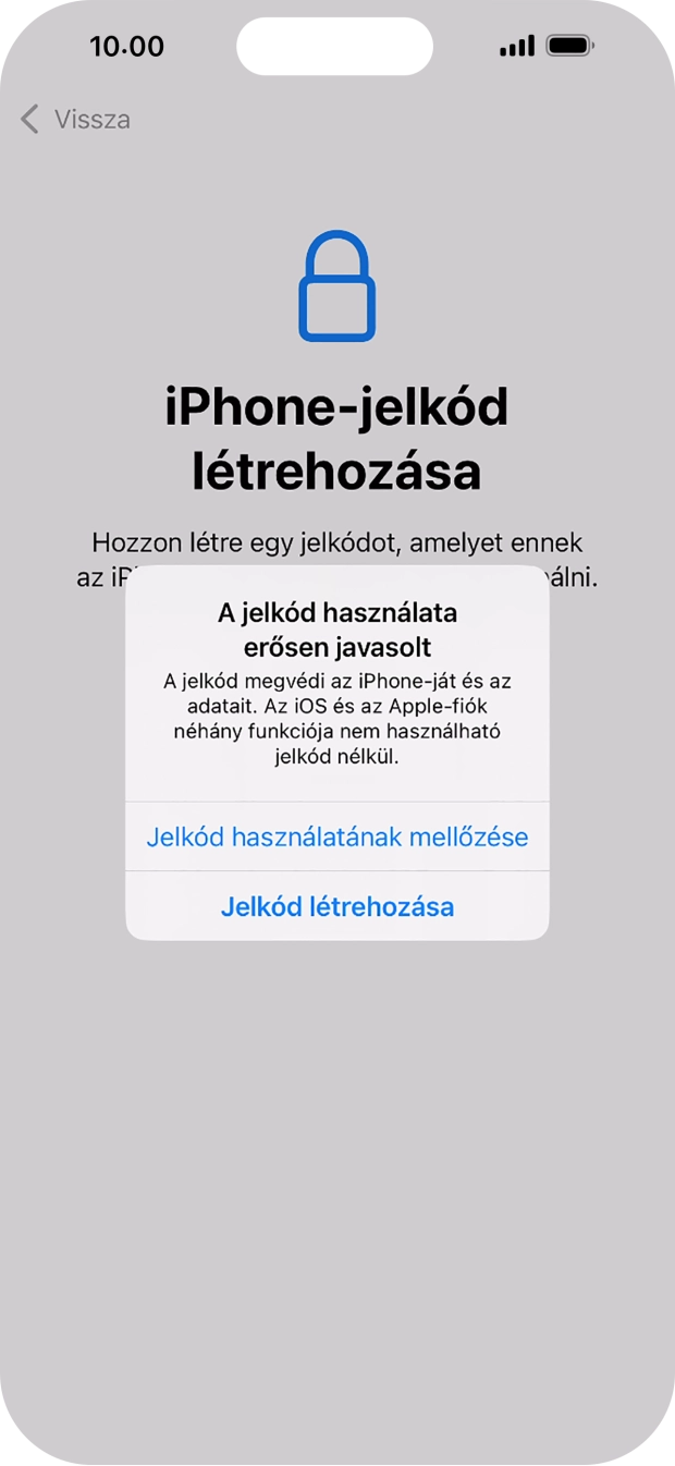 Ha kikapcsolod a funkciót, válaszd a Jelkód használatának mellőzése lehetőséget. Ha kikapcsolod a funkciót, válaszd a Jelkód használatának mellőzése lehetőséget.