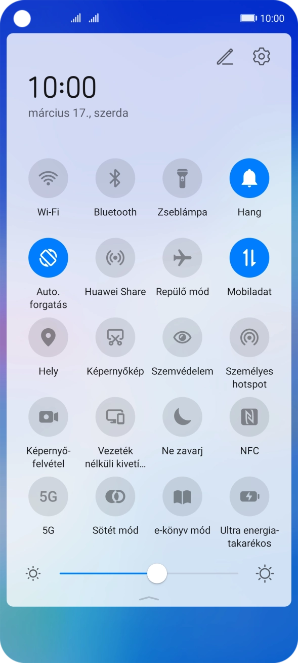 A funkció be- vagy kikapcsolásához válaszd a Mobiladat lehetőséget. A funkció be- vagy kikapcsolásához válaszd a Mobiladat lehetőséget.