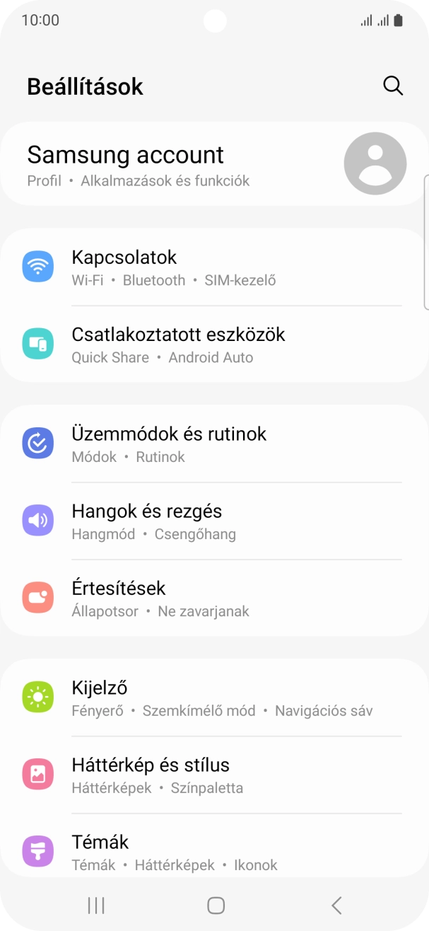 Válaszd a Kapcsolatok lehetőséget. Válaszd a Kapcsolatok lehetőséget.