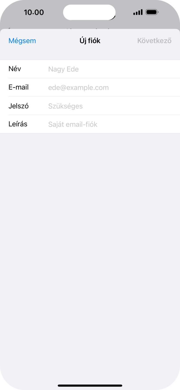 Kattints a Név mezőre, és írd be a kívánt küldőnevet.