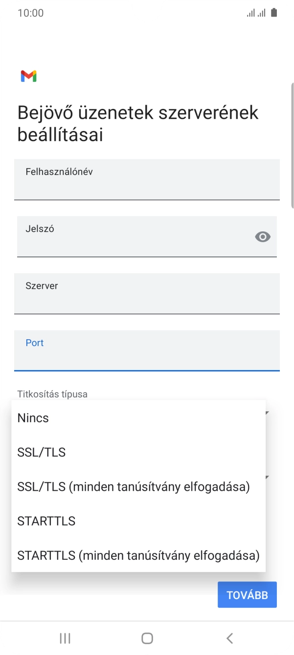 Válaszd a Nincs lehetőséget.