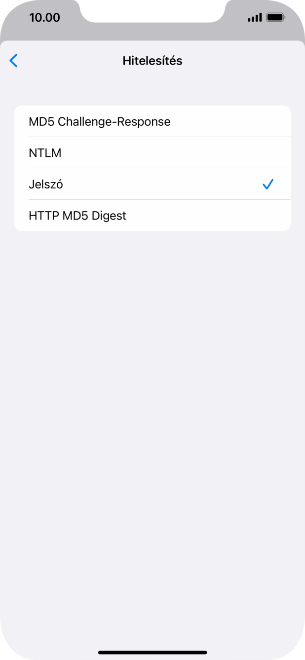 Válaszd a Jelszó lehetőséget.