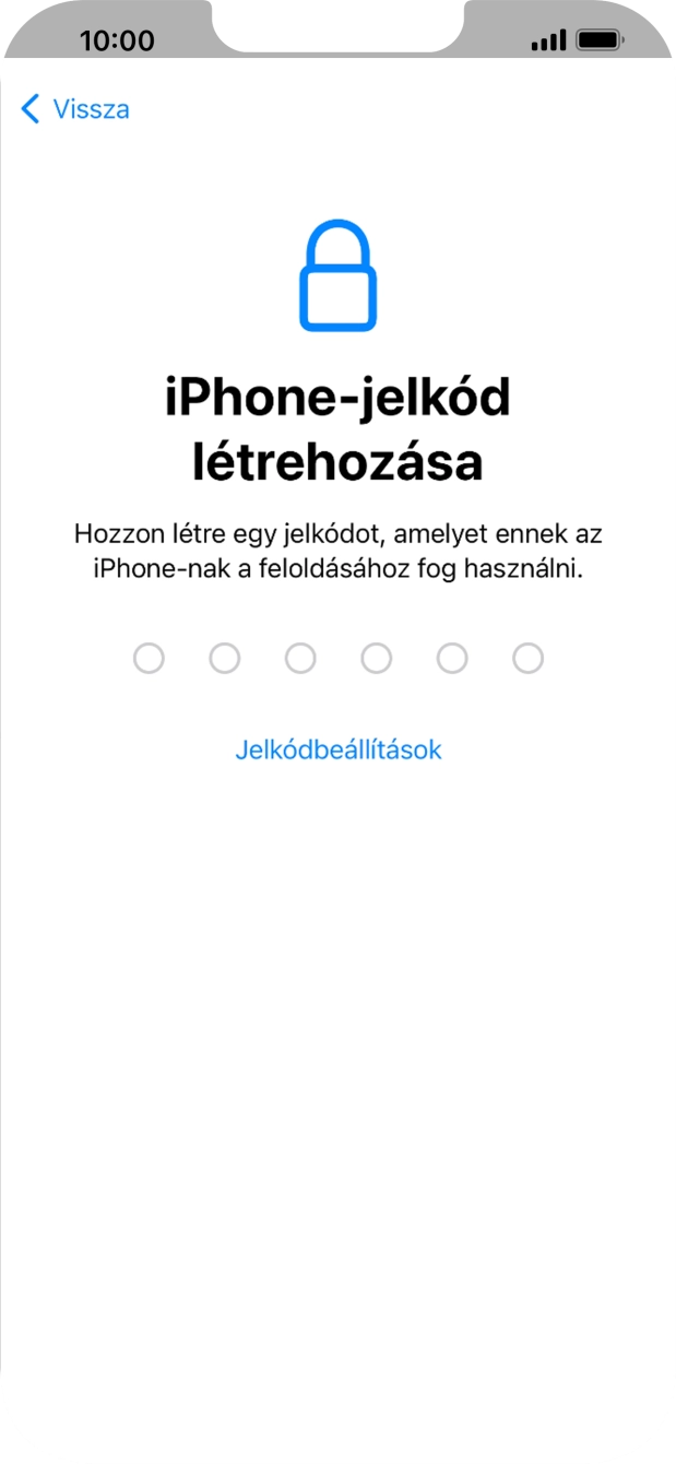 Válaszd a Jelkódbeállítások lehetőséget. Válaszd a Jelkódbeállítások lehetőséget.