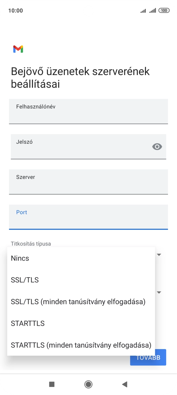 A funkció kikapcsolásához válaszd a Nincs lehetőséget.