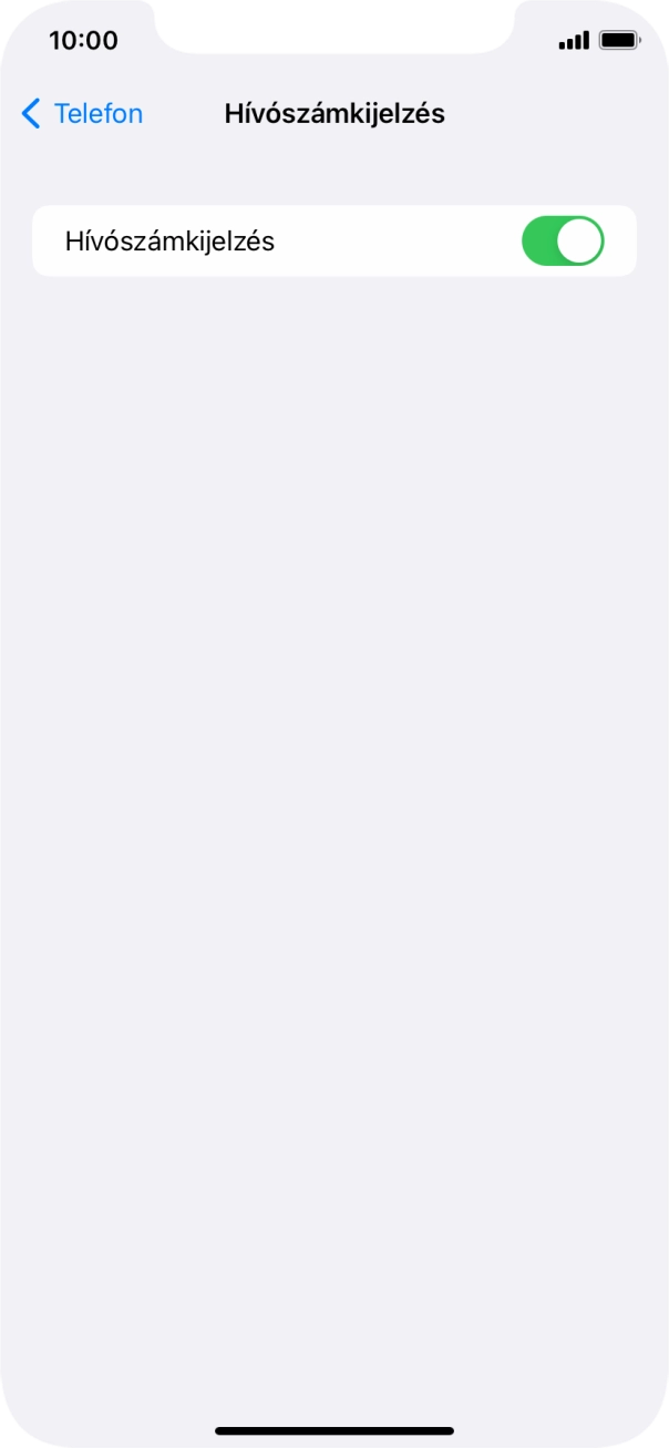 Kattints a „Hívószámkijelzés” melletti csúszkára a funkció be- vagy kikapcsolásához.
