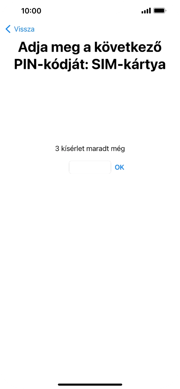 Amennyiben a SIM-kártyád zárolva van, írd be a PIN-kódodat, és válaszd az OK lehetőséget.