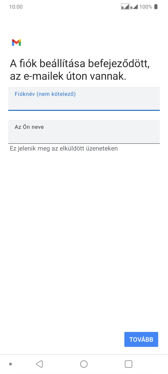 Kattints Az Ön neve mezőre, és írd be a kívánt küldőnevet.