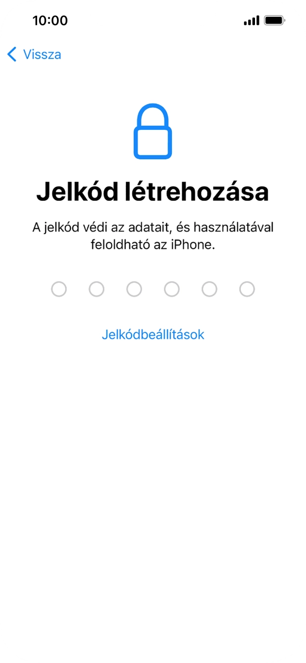 Válaszd a Jelkódbeállítások lehetőséget.