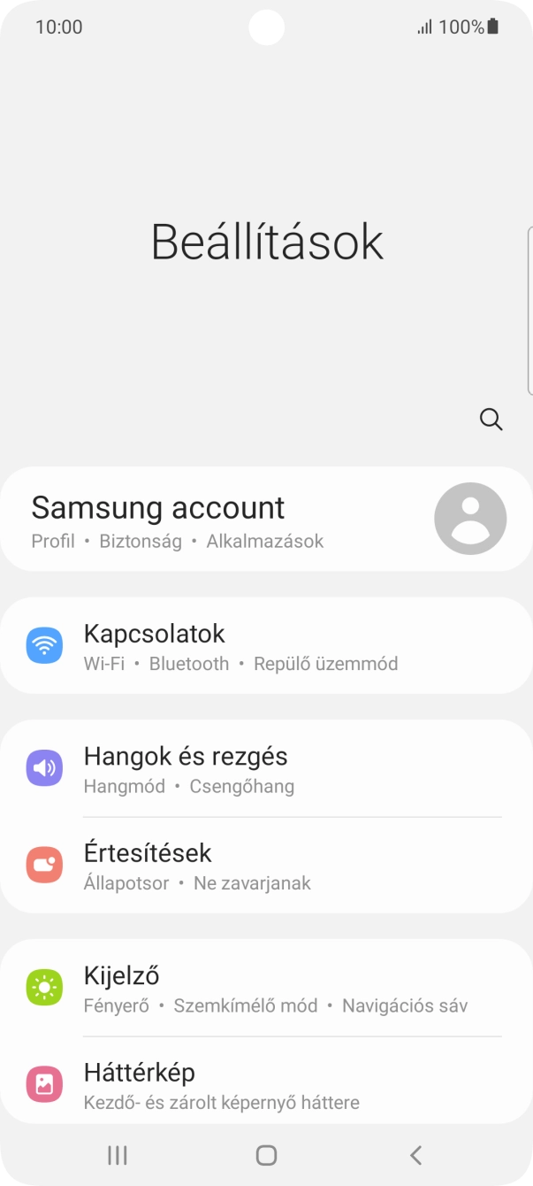 Válaszd a Kapcsolatok lehetőséget.