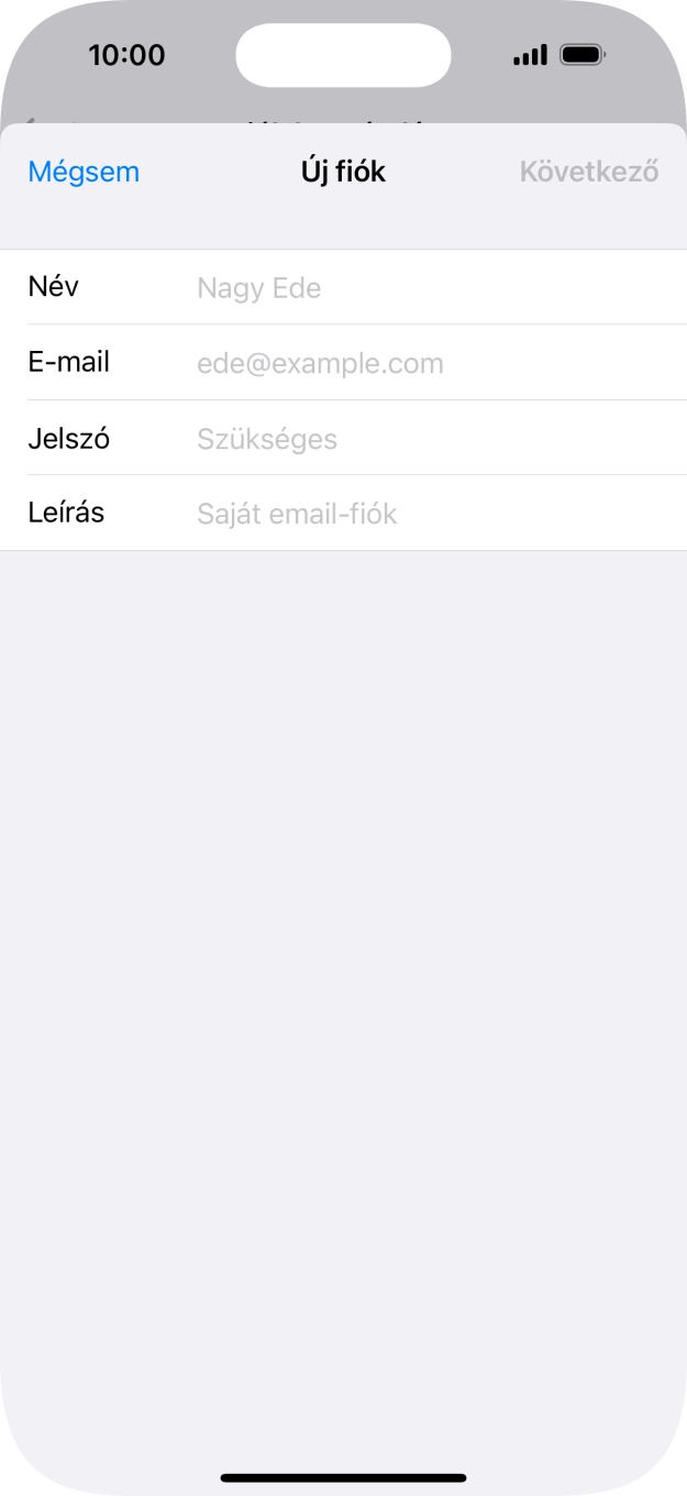 Kattints a Név mezőre, és írd be a kívánt küldőnevet.
