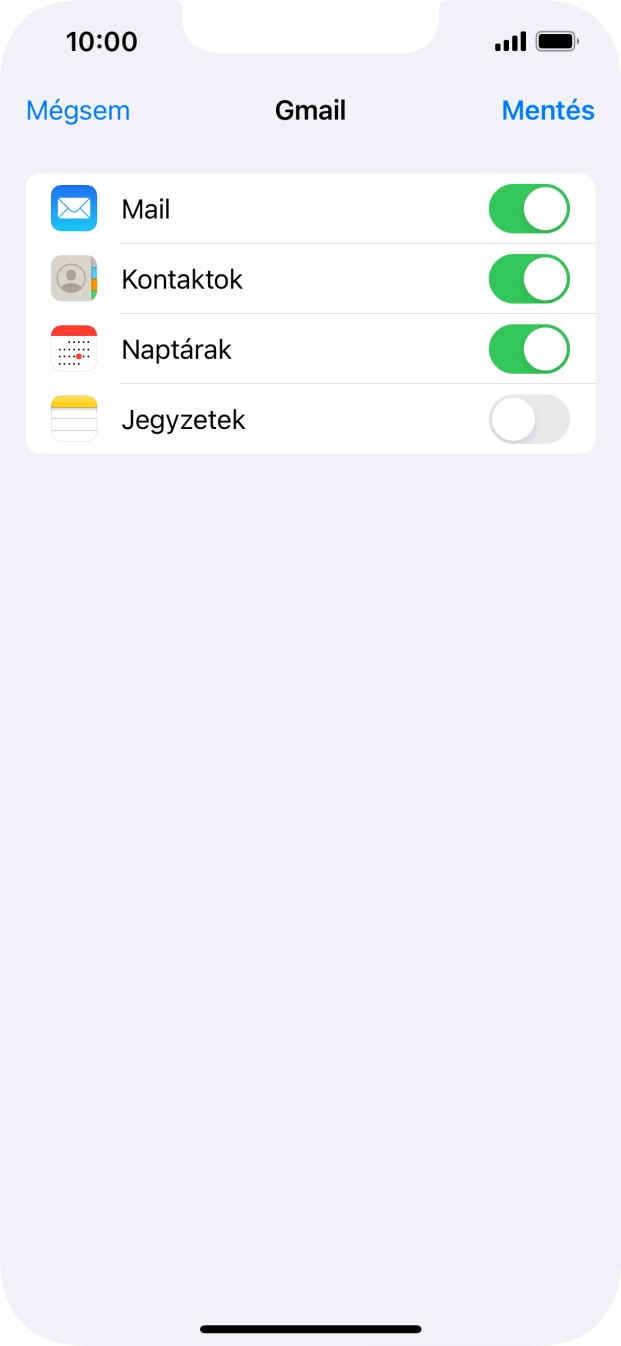 Amennyiben a kijelzőn ez a képernyőkép látható, az e-mail-fiókodat felismerte a rendszer, és automatikusan beállította. Kövesd a képernyőn megjelenő utasításokat  további adatok csatolásához, és fejezd be az új fiók létrehozását.