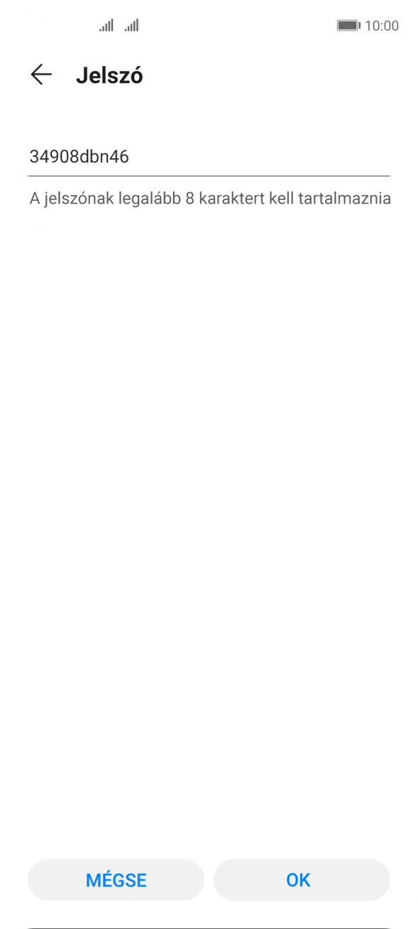 Írd be a kívánt Wi-Fi hotspot nevét, és válaszd az OK lehetőséget.