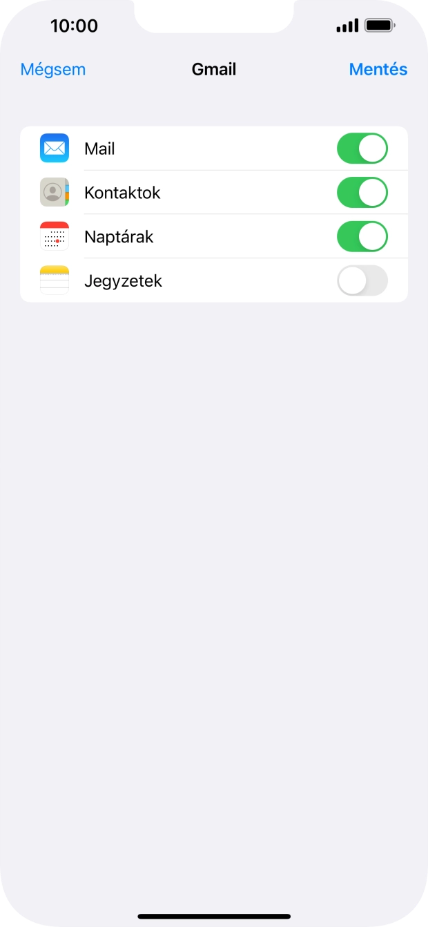 Amennyiben a kijelzőn ez a képernyőkép látható, az e-mail-fiókodat felismerte a rendszer, és automatikusan beállította. Kövesd a képernyőn megjelenő utasításokat  további adatok csatolásához, és fejezd be az új fiók létrehozását.