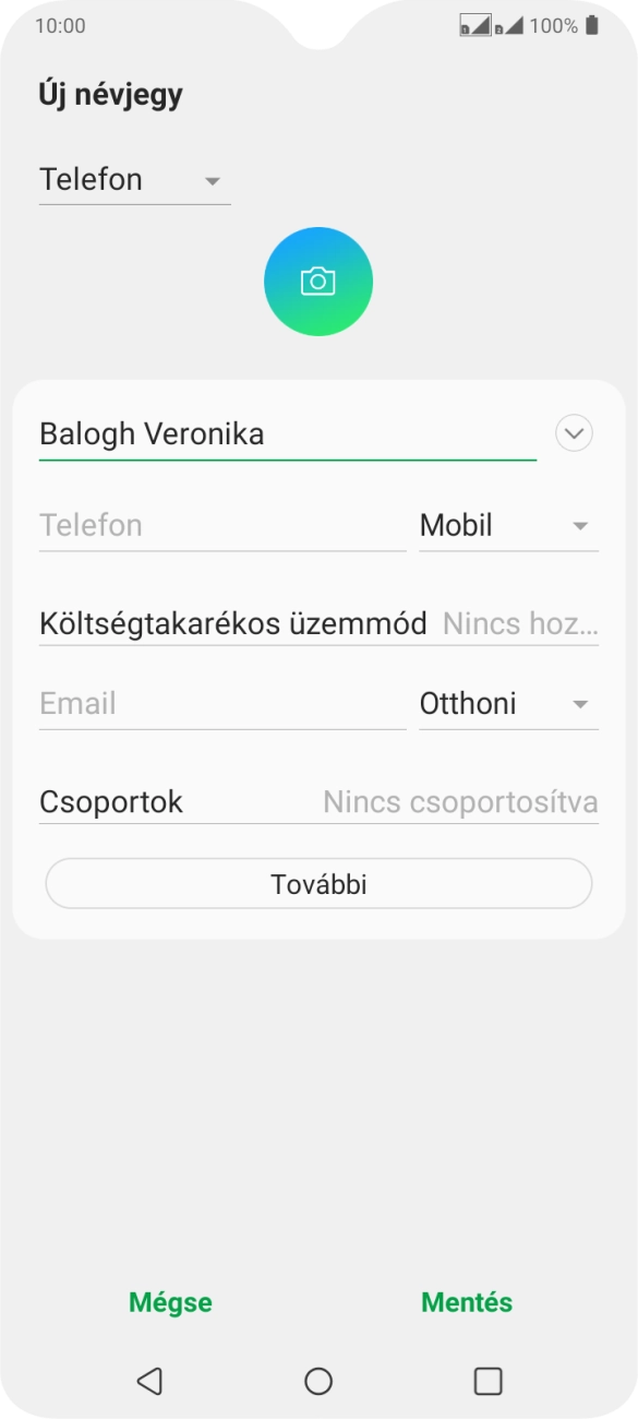 Kattints a Telefon mezőre, és írd be a kívánt telefonszámot.