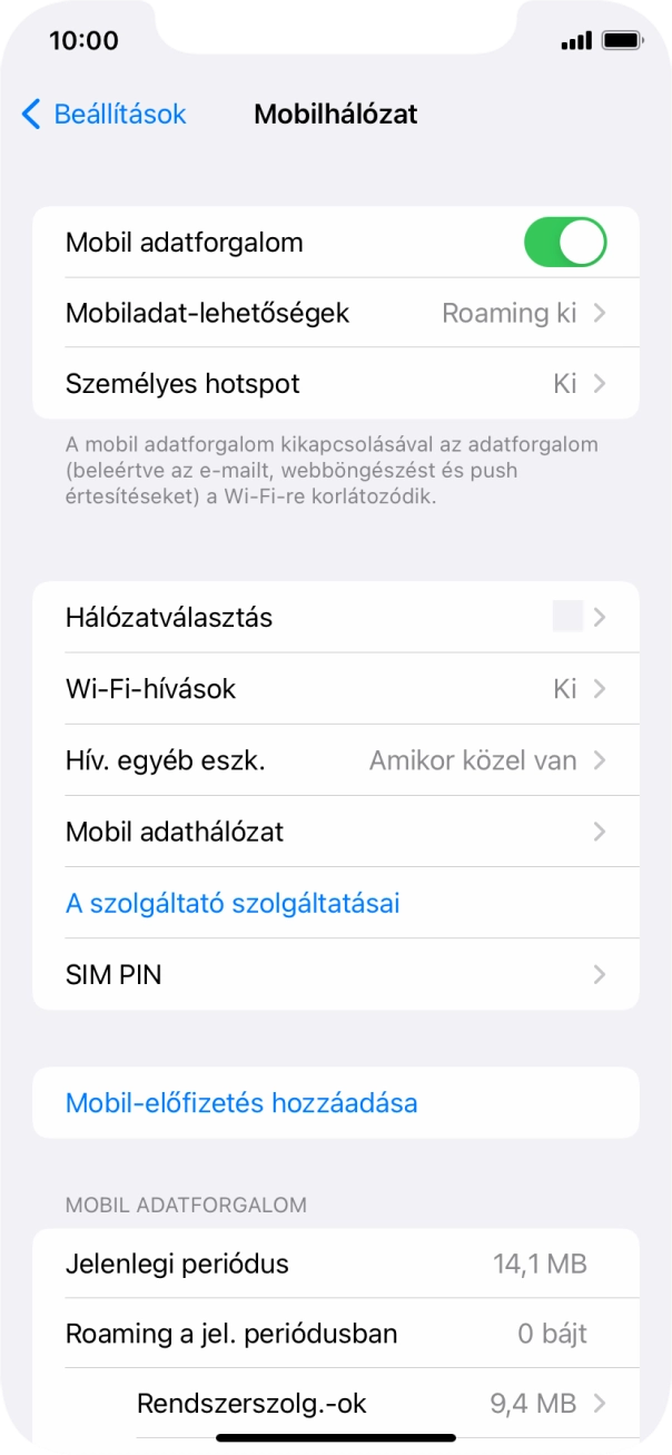 Válaszd a SIM PIN lehetőséget.