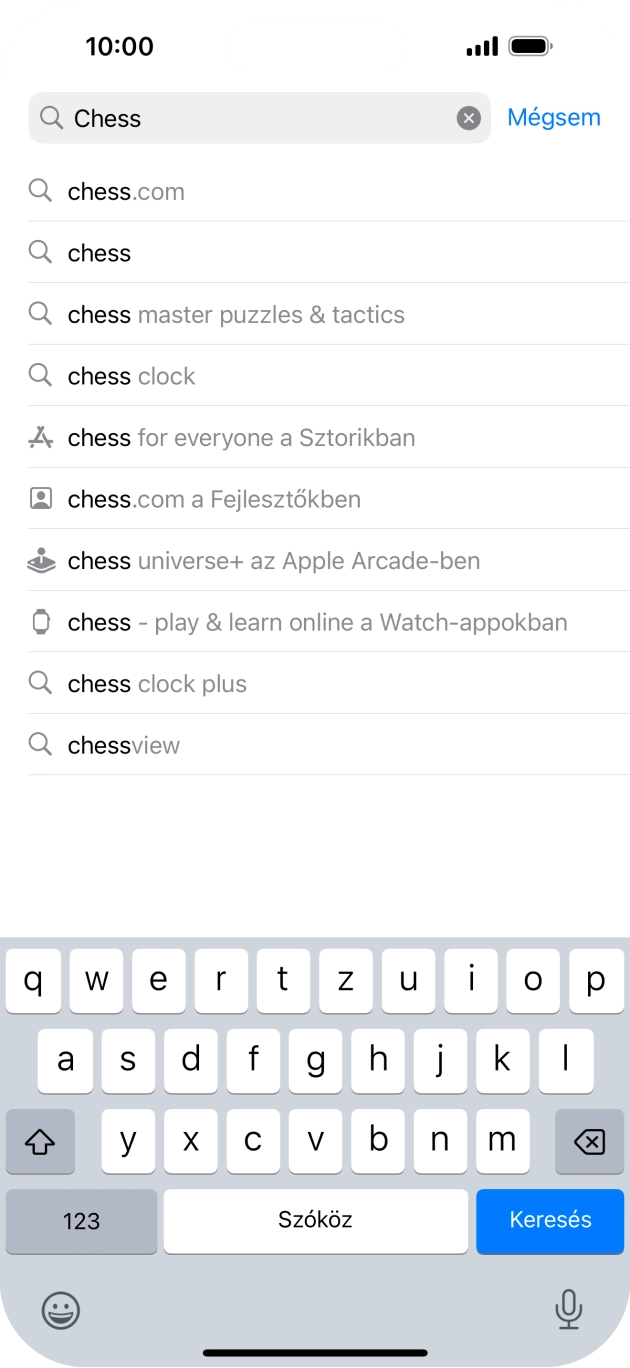 Válaszd a Keresés lehetőséget. Válaszd a Keresés lehetőséget.
