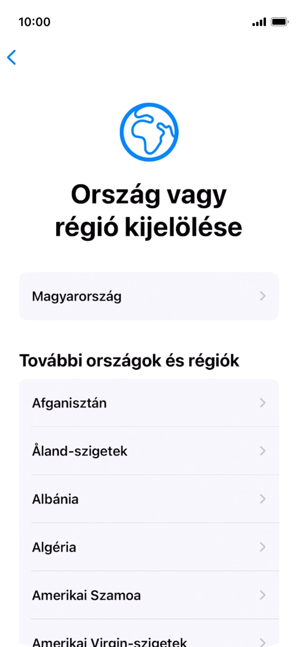 Válaszd ki a kívánt országot vagy régiót.