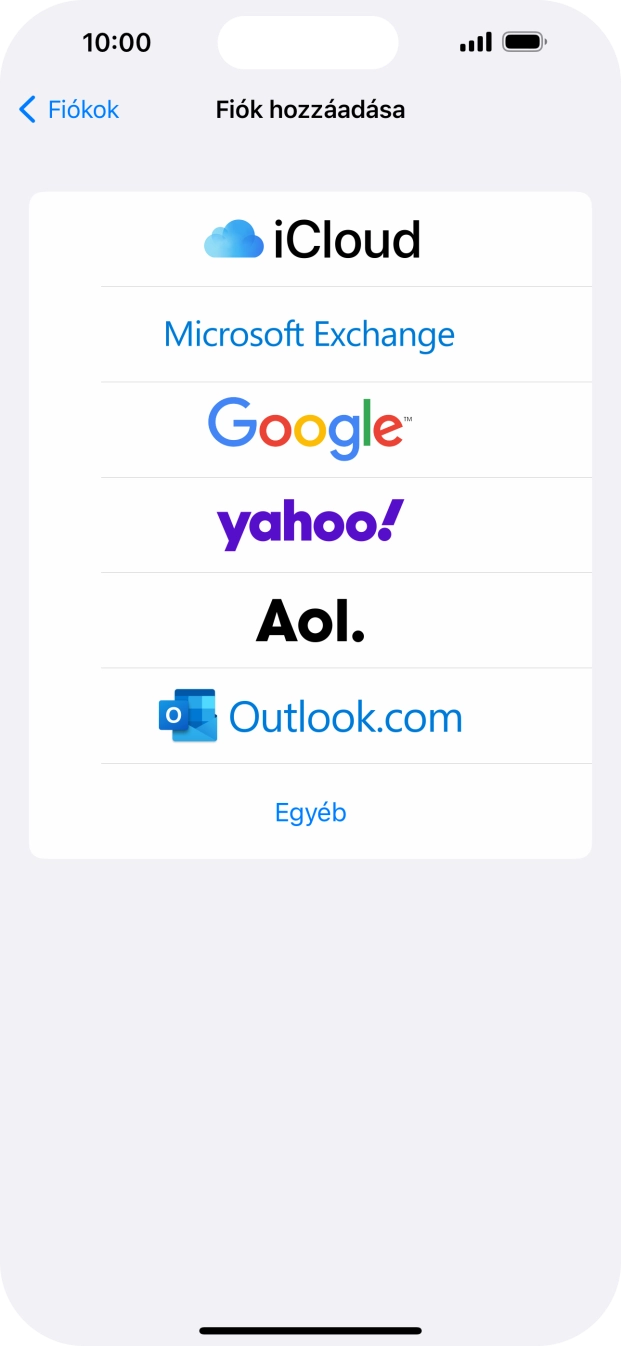 Válaszd az Egyéb lehetőséget.