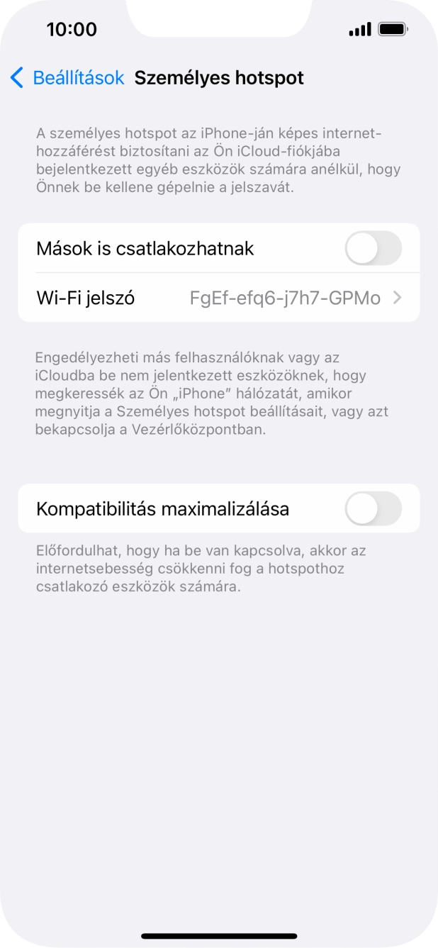 Kattints a Wi-Fi jelszó mezőre, és írd be a kívánt jelszót. Kattints a Wi-Fi jelszó mezőre, és írd be a kívánt jelszót.