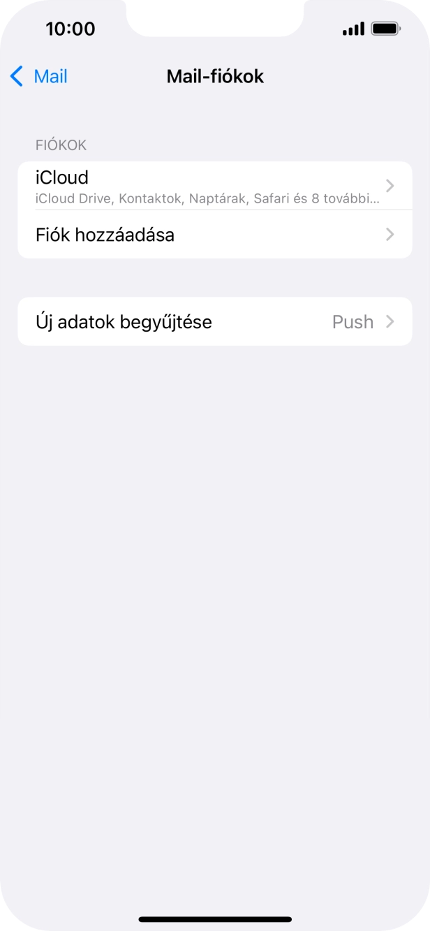 Válaszd a Fiók hozzáadása lehetőséget.