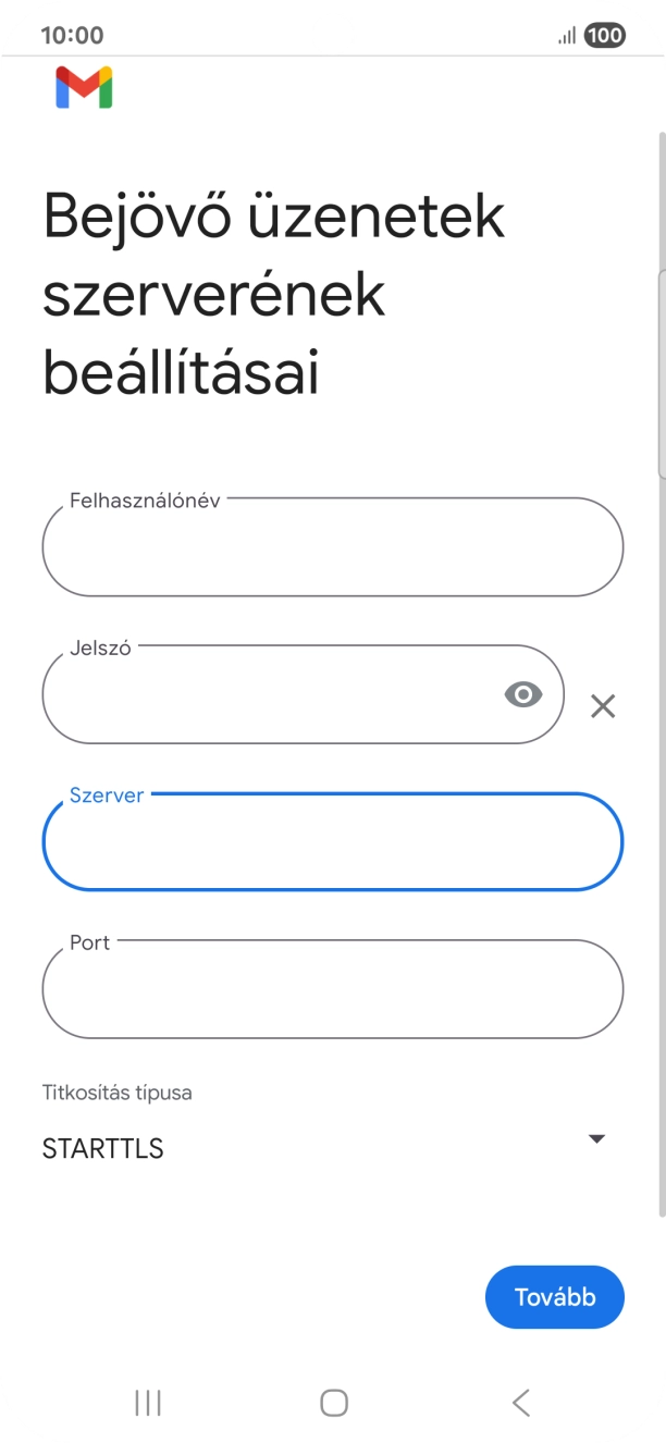 Kattints a „Port” alatti mezőre, és írd be a következőt: 993.