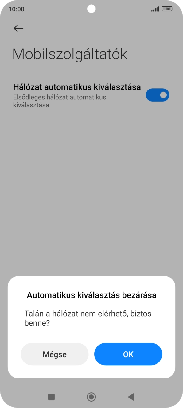 Válaszd az OK lehetőséget.