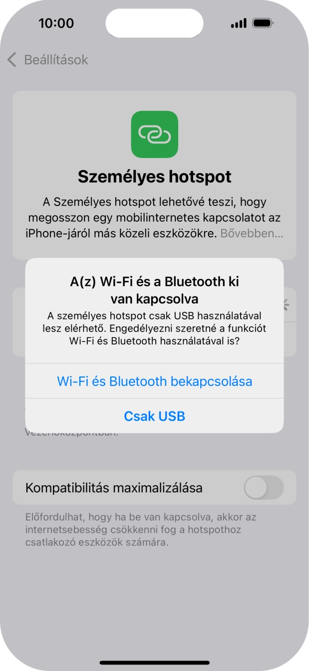 Amennyiben ki van kapcsolva a Wi-Fi, válaszd a Wi-Fi és Bluetooth bekapcsolása lehetőséget. Amennyiben ki van kapcsolva a Wi-Fi, válaszd a Wi-Fi és Bluetooth bekapcsolása lehetőséget.