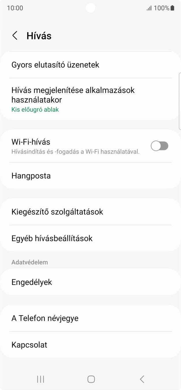 Válaszd a Hangposta lehetőséget.