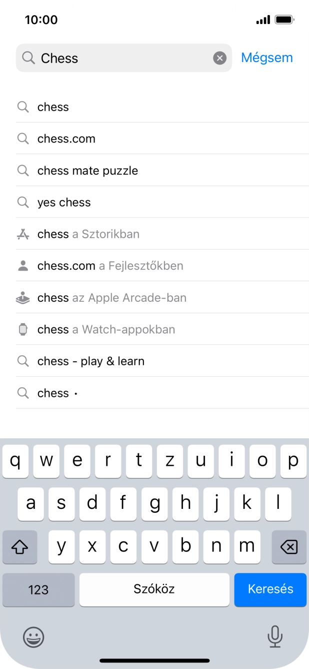 Válaszd a Keresés lehetőséget.