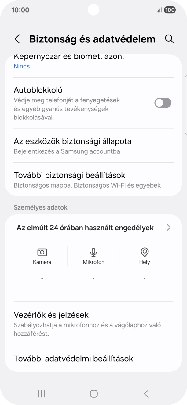 Válaszd a További biztonsági beállítások lehetőséget. Válaszd a További biztonsági beállítások lehetőséget.
