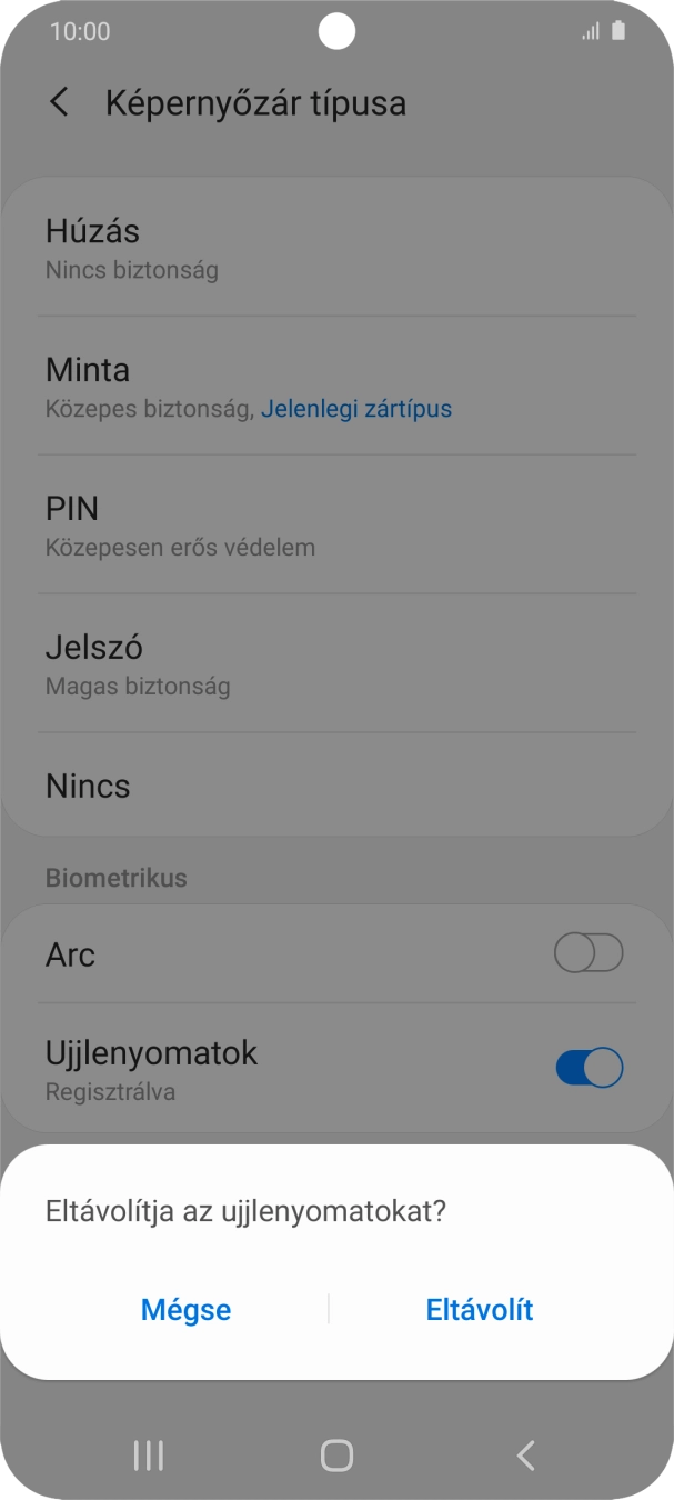 Válaszd az Eltávolít lehetőséget.