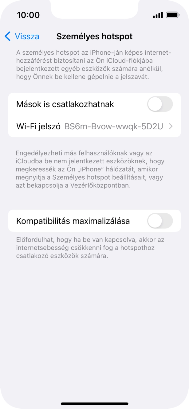 Kattints a Wi-Fi jelszó mezőre, és írd be a kívánt jelszót. Kattints a Wi-Fi jelszó mezőre, és írd be a kívánt jelszót.