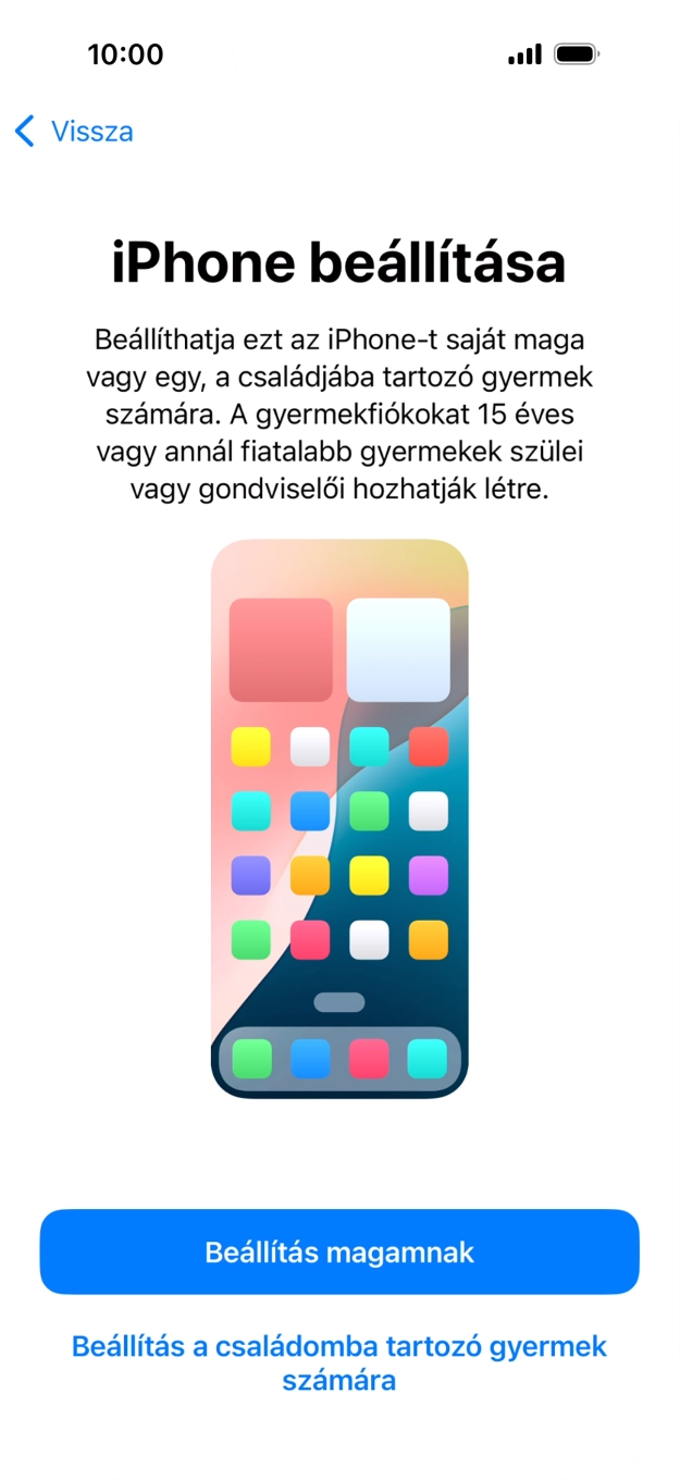 Válaszd a Beállítás magamnak lehetőséget.