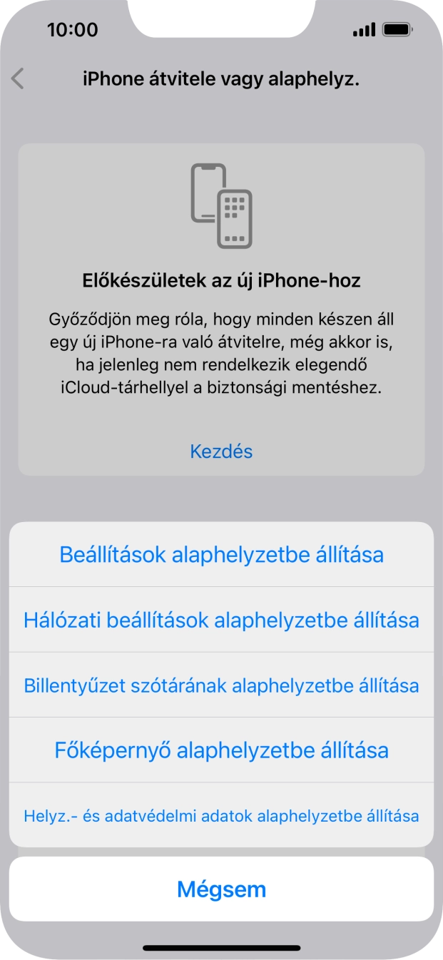 Válaszd a Beállítások alaphelyzetbe állítása lehetőséget.