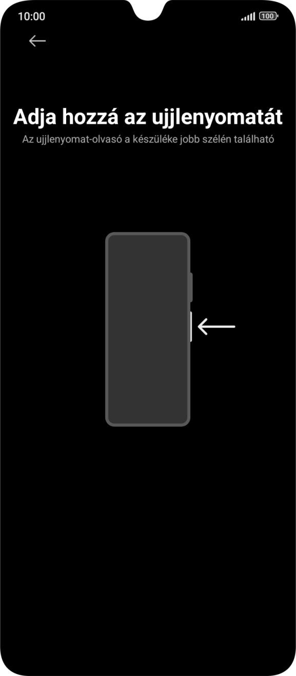 Kövesd a kijelzőn megjelenő utasításokat képernyőzár létrehozásához ujjlenyomattal. Kövesd a kijelzőn megjelenő utasításokat képernyőzár létrehozásához ujjlenyomattal.