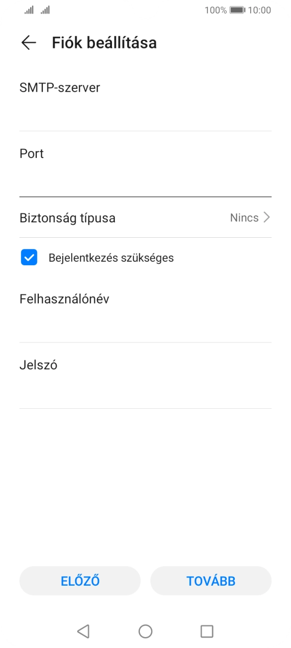 Válaszd a Biztonság típusa lehetőséget.