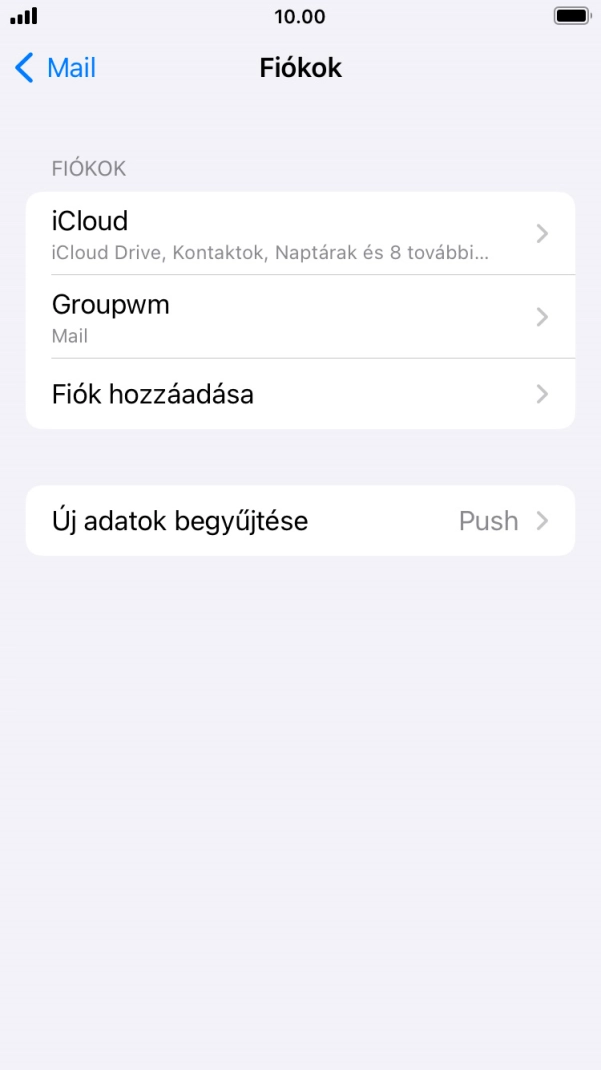 Kattints az imént létrehozott e-mail-fiók nevére.