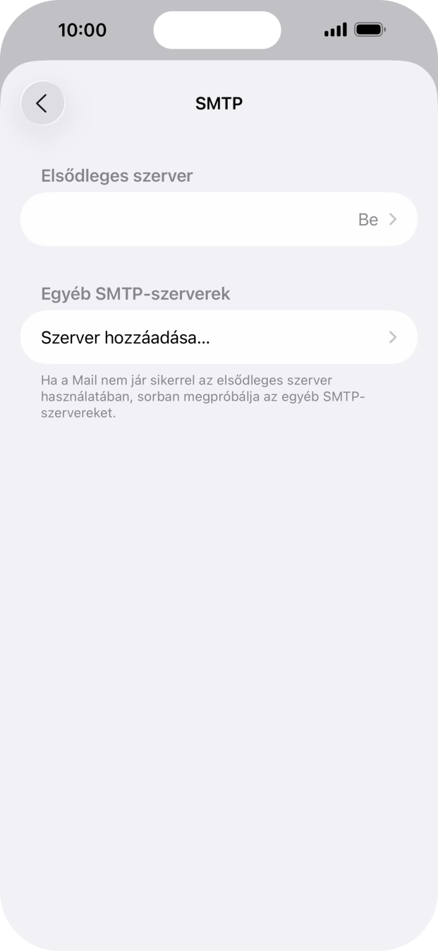 Kattints az „Elsődleges szerver” alatti mezőre.