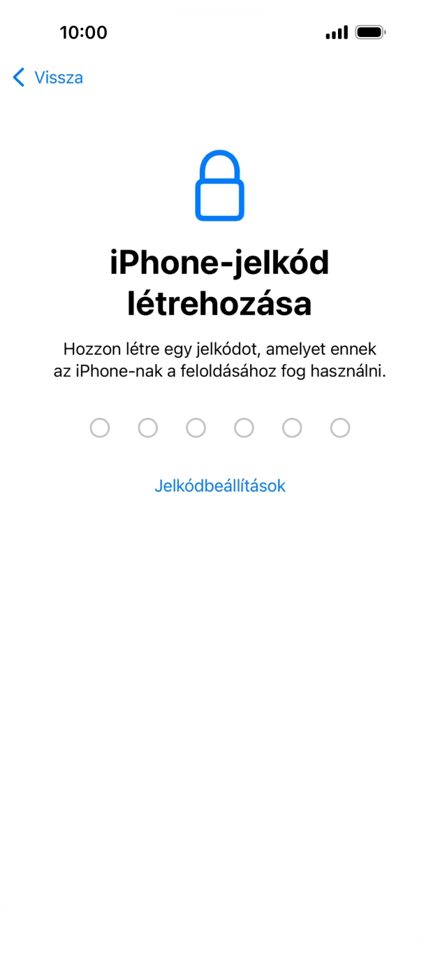 Válaszd a Jelkódbeállítások lehetőséget. Válaszd a Jelkódbeállítások lehetőséget.